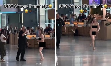 एयरपोर्ट पर बिना कपड़ों के अचानक आई महिला, डरकर भागते दिखे यात्री