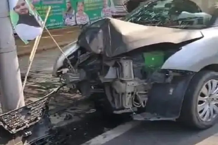 CM आवास के सामने कार का एक्सीडेंट