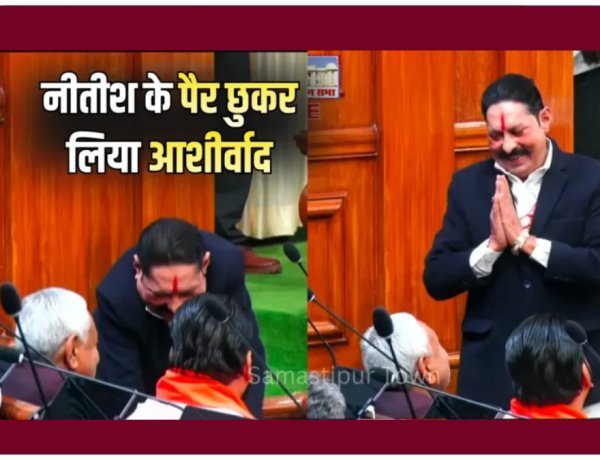 अनंत सिंह की शपथ के दौरान माइक बंद: बिना पढ़े शपथ ली, नीतीश के पैर छुकर लिया आशीर्वाद